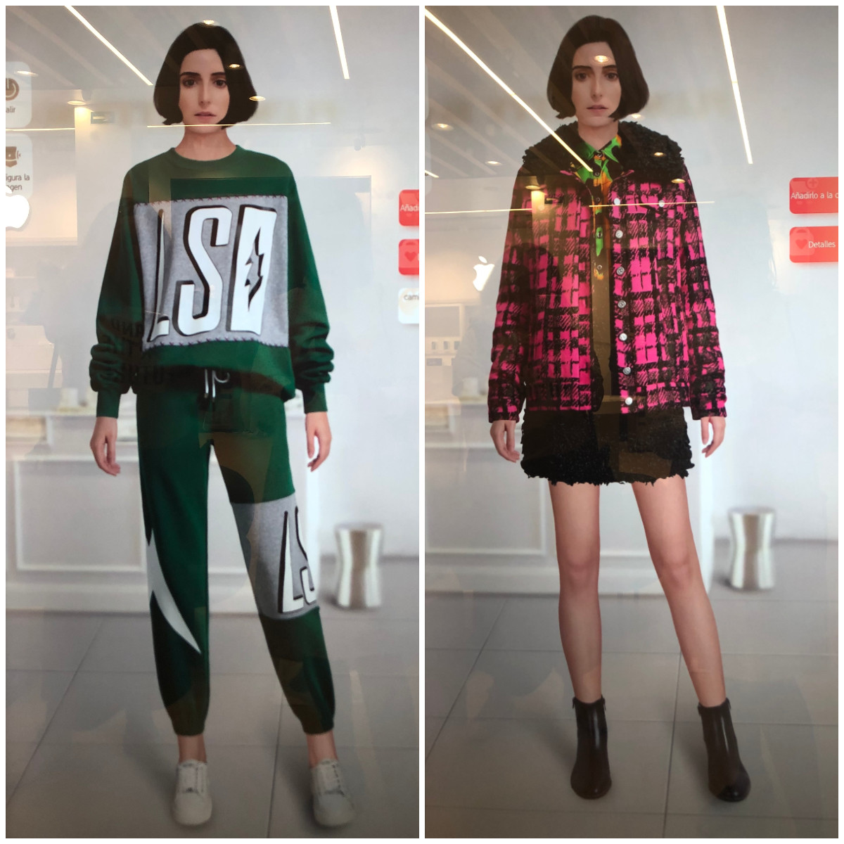 Estamos alucinando con el realismo del espejo-probador virtual de la primera tienda física en Europa de Aliexpress (que está en Madrid)