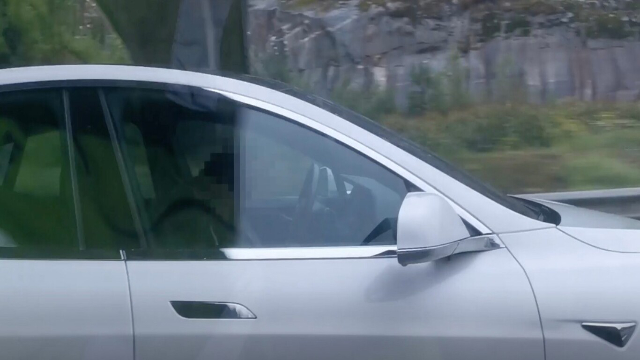 Una persona en estado de embriaguez se subió a su Tesla y se quedó dormido