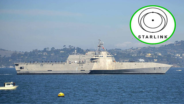 La Marina de Estados Unidos descubrió una antena de Starlink en un buque de guerra