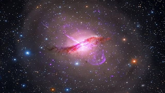 La explicación de la letra "V" en la galaxia Centaurus A